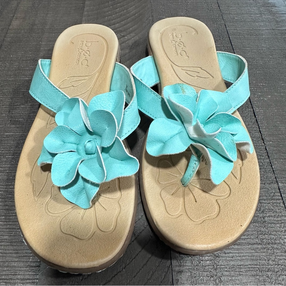 BOC Flower Sandals 7M teal